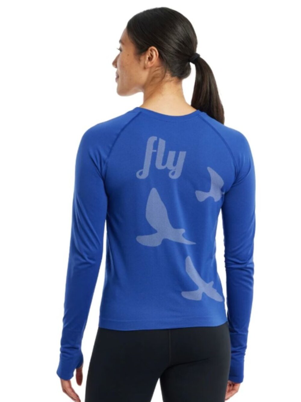 NWT Oiselle Altitude Long Sleeve Top Boxy Thumbholes Style 214123 Deep Blue M